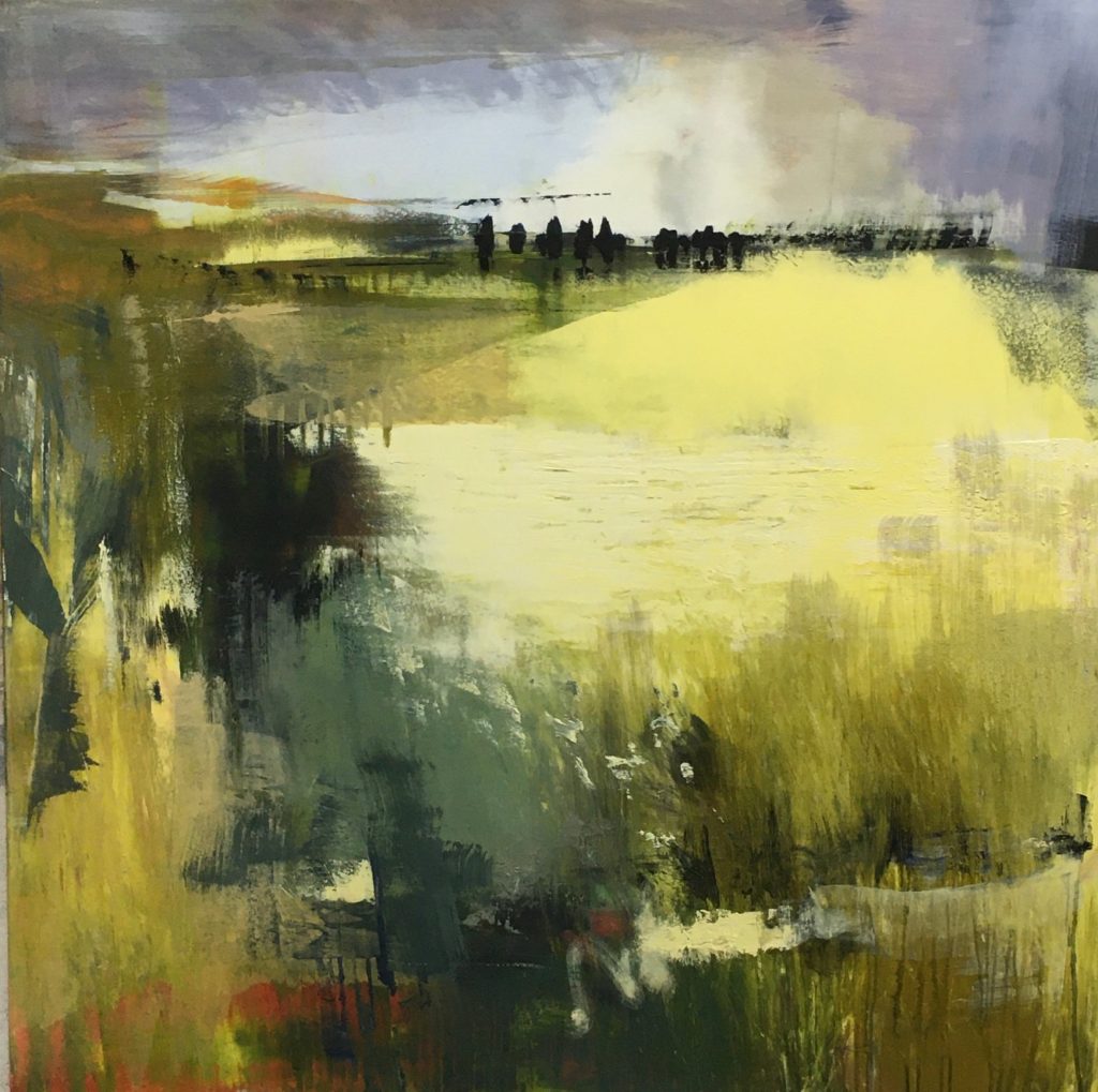 Landschaft, gelb, abstrahiert, Felder